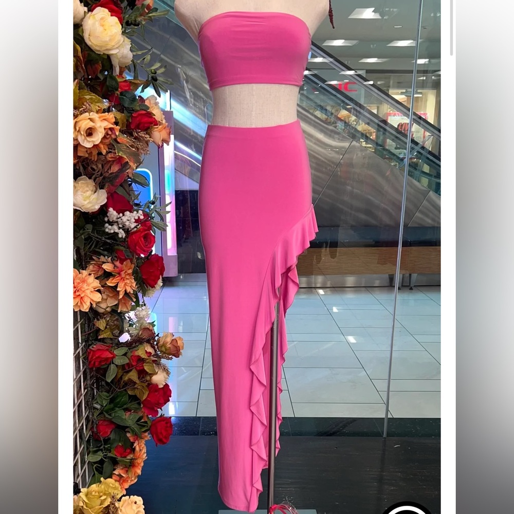Pink Floral Slit Set